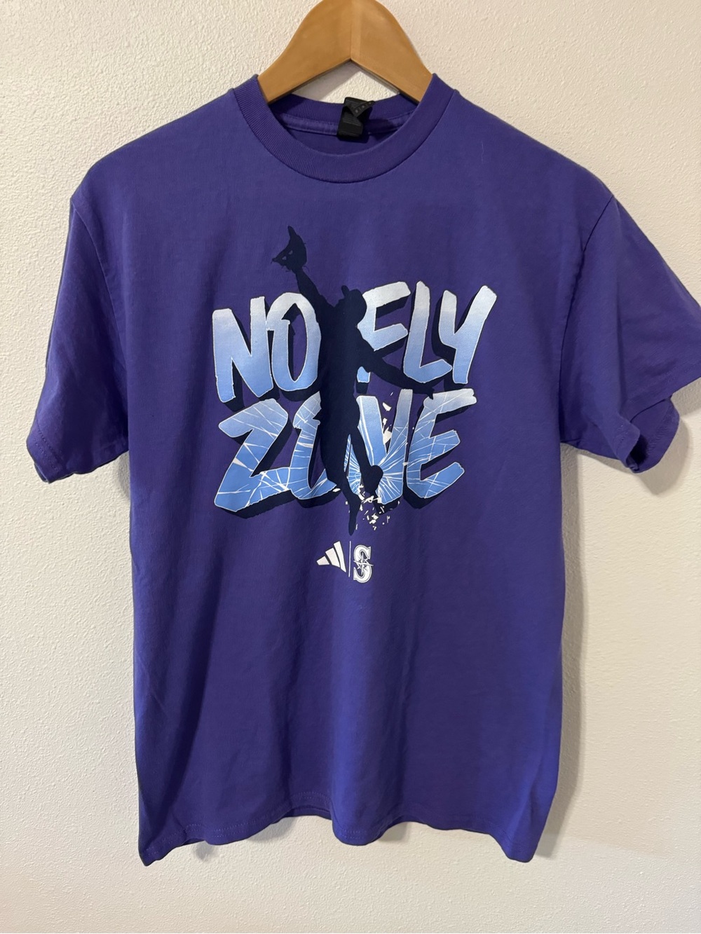 Seattle Mariners Julio Rodriguez No Fly Zone 2024 Iced Out Tee Purple Adidas-M